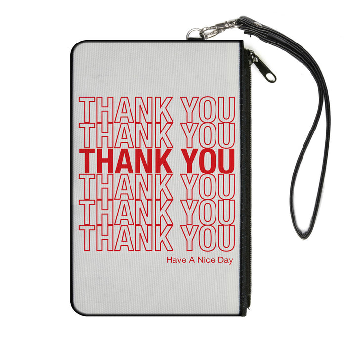 Canvas Zipper Wallet - SMALL - THANK YOU HAVE A NICE DAY Bag Print White Red Canvas Zipper Wallets Buckle-Down   
