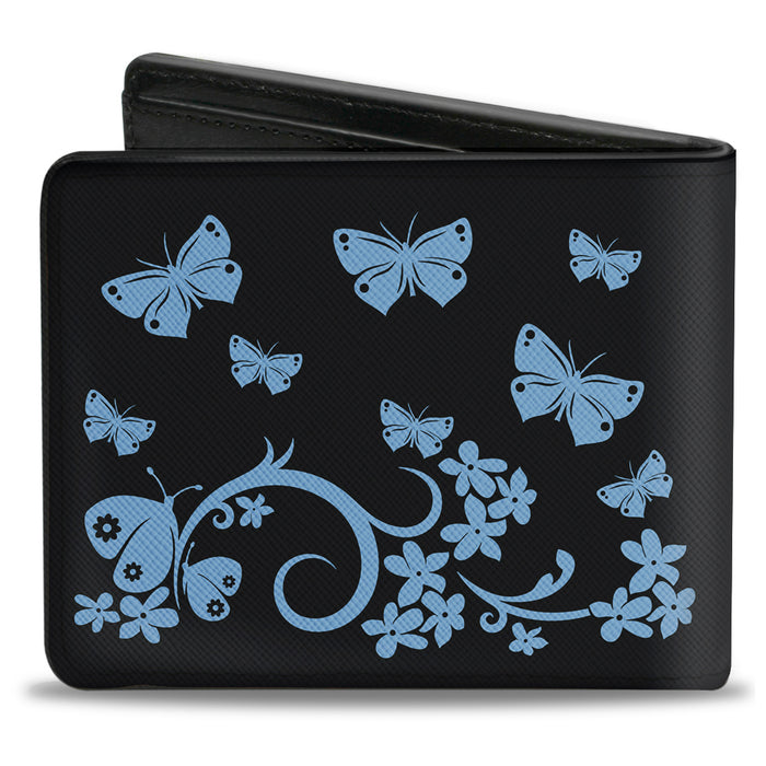 Bi-Fold Wallet - Butterfly Garden Black Blue Bi-Fold Wallets Buckle-Down   