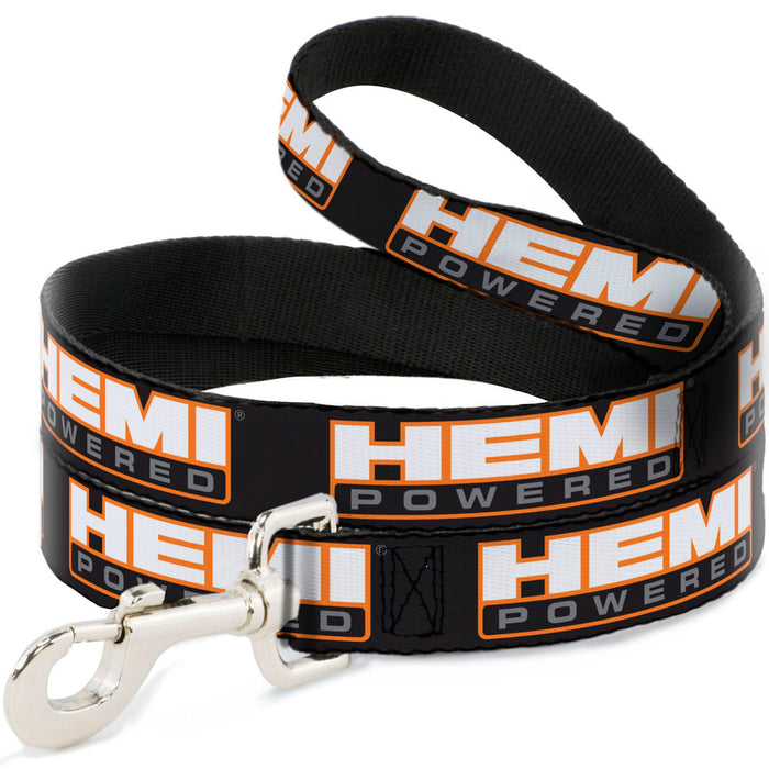 Dog Leash - HEMI POWERED Logo Repeat Black/Orange/White/Gray Dog Leashes Hemi   