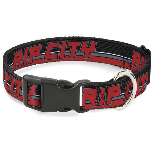 Plastic Clip Collar - RIP CITY/Stripe/Mesh Black/Gray/Red Plastic Clip Collars Buckle-Down   
