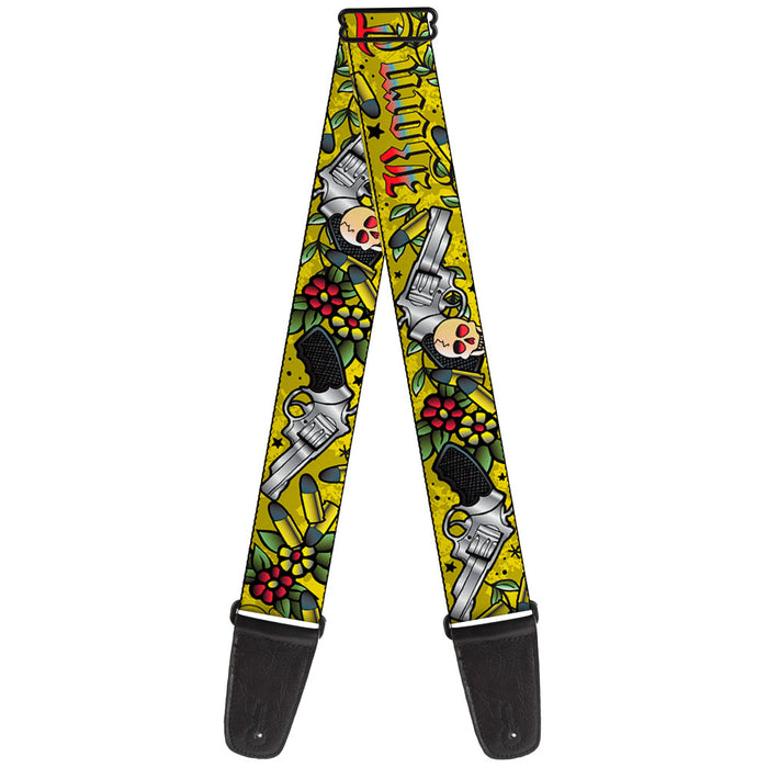 Guitar Strap - Born to Raise Hell Yellow Guitar Straps Buckle-Down   