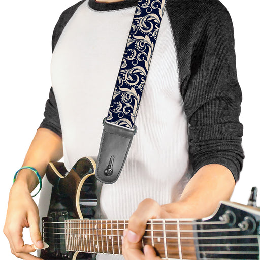 Guitar Strap - Filigree Navy Khaki Guitar Straps Buckle-Down   