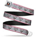 THE BIG BANG THEORY Full Color Black White Red Seatbelt Belt - Soft Kitty Nerd/Mustacho Expressions Stripe Grays Webbing Seatbelt Belts The Big Bang Theory   
