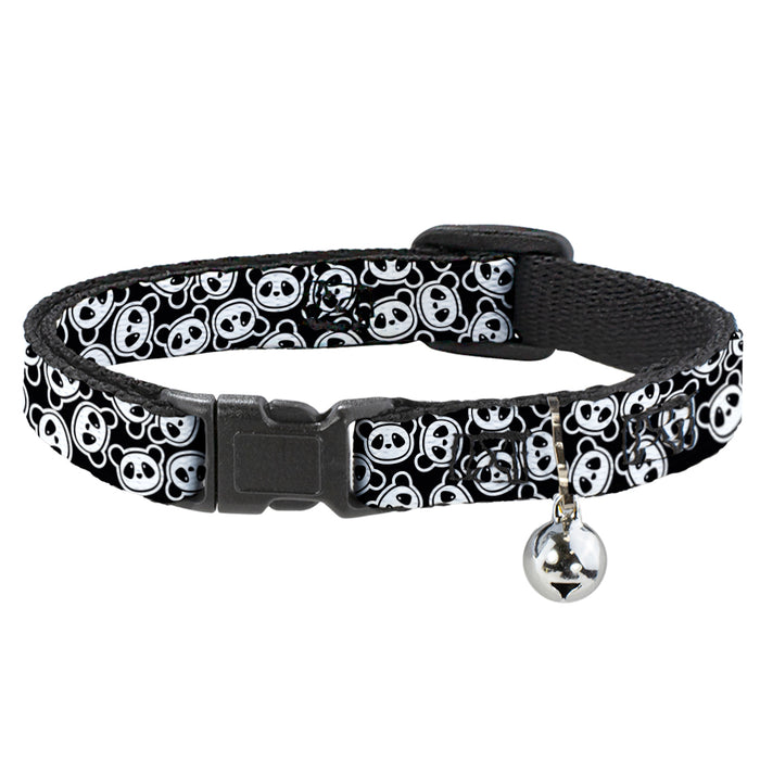 Cat Collar Breakaway - Scattered Panda Bear Cartoon2 Black White Breakaway Cat Collars Buckle-Down   