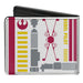 Bi-Fold Wallet - Star Wars Rebel Alliance Insignia REBEL PILOT + Lightsaber X-Wing Fighter White Red Gray Yellow Bi-Fold Wallets Star Wars   