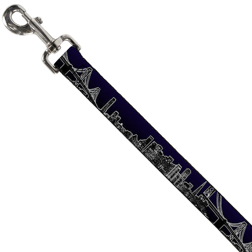 Dog Leash - San Francisco Vivid Skyline Midnight Blue Dog Leashes Buckle-Down   