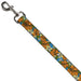 Dog Leash - Hibiscus Collage Blue/Orange/Yellow Dog Leashes Buckle-Down   
