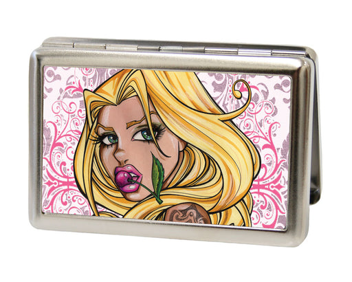 Business Card Holder - LARGE - Cherry FCG Metal ID Cases Sexy Ink Girls   