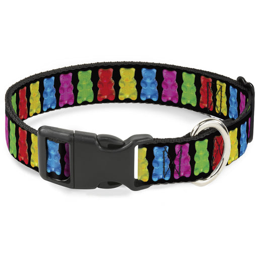 Plastic Clip Collar - Gummy Bears Black/Multi Color Plastic Clip Collars Buckle-Down   