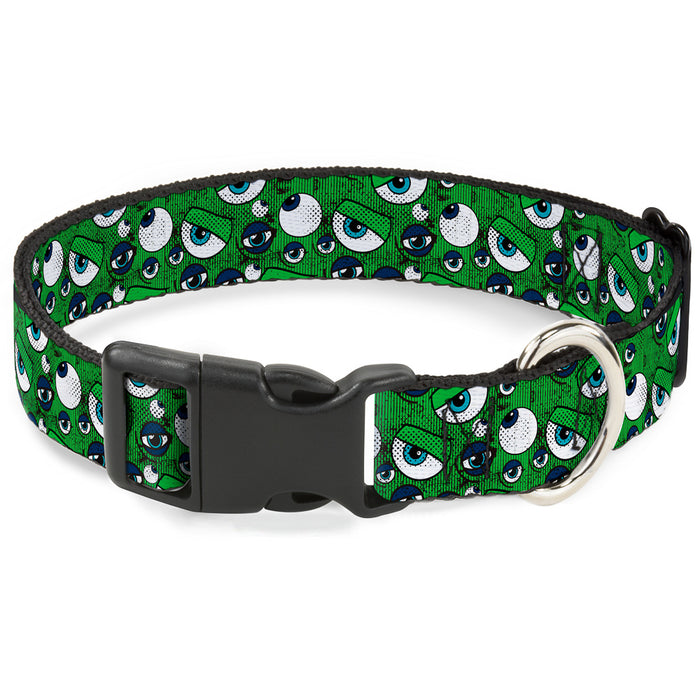 Plastic Clip Collar - Monsters Inc. Eye Collage Weathered Greens/Blues Plastic Clip Collars Disney   