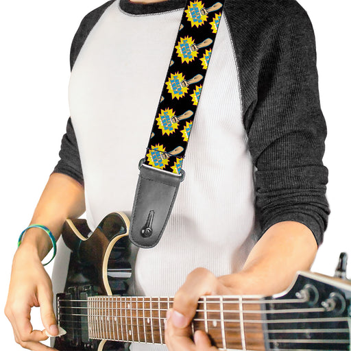 Guitar Strap - Fist Pump Black Yellow Guitar Straps Buckle-Down   