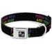 Dog Bone Seatbelt Buckle Collar - YOUNG WILD AND FREE Outline Black/Multi Neon Seatbelt Buckle Collars Buckle-Down   