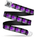 BD Wings Logo CLOSE-UP Full Color Black Silver Seatbelt Belt - Checker Mosaic Purple Webbing Seatbelt Belts Buckle-Down   