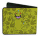 Bi-Fold Wallet - Rugrats Reptar 2-Poses Footprints Scattered Greens Bi-Fold Wallets Nickelodeon   