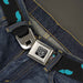 BD Wings Logo CLOSE-UP Full Color Black Silver Seatbelt Belt - Mustaches Scattered Black/Turquoise Webbing Seatbelt Belts Buckle-Down   
