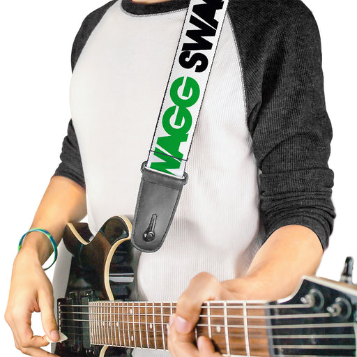 Guitar Strap - SWAGG White Black Green Guitar Straps Buckle-Down   