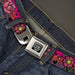 BD Wings Logo CLOSE-UP Full Color Black Silver Seatbelt Belt - Love Love Pink Webbing Seatbelt Belts Buckle-Down   