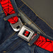 MARVEL UNIVERSE Spider-Man Full Color Seatbelt Belt - Spiderweb Red/Black Webbing Seatbelt Belts Marvel Comics   