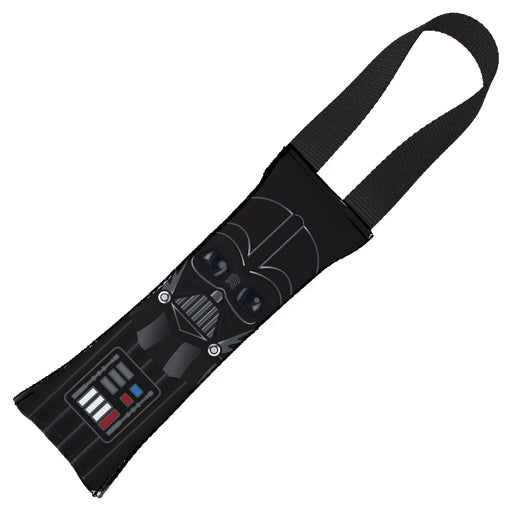 Dog Toy Squeaky Tug Toy - Star Wars Darth Vader Face CLOSE-UP + Utility Belt Elements - BLACK Handle Webbing Dog Toy Squeaky Tug Toy Star Wars   