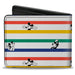 Bi-Fold Wallet - Mickey Mouse Poses Stripes White Multi Color Bi-Fold Wallets Disney   