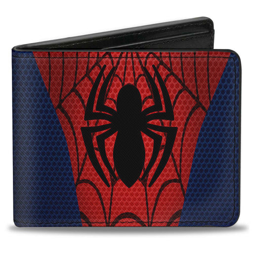 ULTIMATE SPIDER-MAN Bi-Fold Wallet - Spider-Man Chest Spider Blues Reds Black Bi-Fold Wallets Marvel Comics   