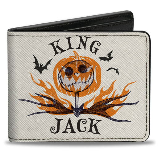 Bi-Fold Wallet - Nightmare Before Christmas KING JACK Pose + Expressions Ivory Black Orange Bi-Fold Wallets Disney   