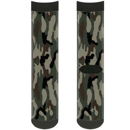 Sock Pair - Polyester - Camo Olive3 - CREW Socks Buckle-Down   