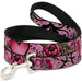 Dog Leash - Mom & Dad CLOSE-UP Pink w/Sparrows Dog Leashes Buckle-Down   