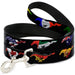 Dog Leash - Mustang Silhouette Black/International Flags Dog Leashes Ford   