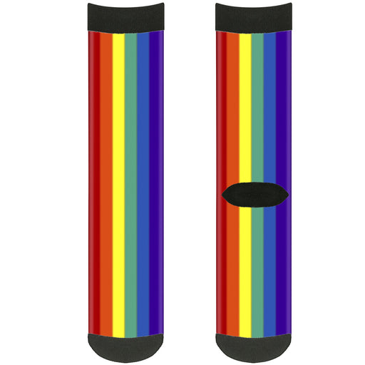 Sock Pair - Polyester - Rainbow Print - CREW Socks Buckle-Down   