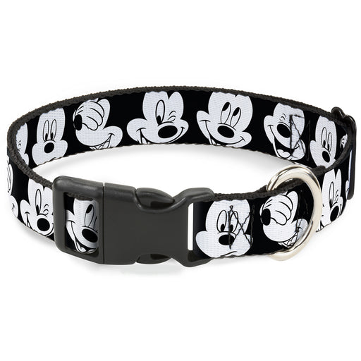 Plastic Clip Collar - Mickey Mouse Expressions CLOSE-UP Black/White Plastic Clip Collars Disney   