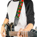 Guitar Strap - Christmas Nutcracker Polka Dots Greens Gold Red Guitar Straps Buckle-Down   