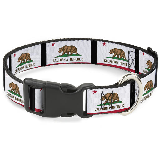 Plastic Clip Collar - California Flag Repeat/Black Plastic Clip Collars Buckle-Down   