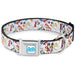 FROSTY THE SNOWMAN Logo Full Color White/Blues Seatbelt Buckle Collar - Frosty the Snowman Pose Scattered White Seatbelt Buckle Collars Warner Bros. Holiday Movies   
