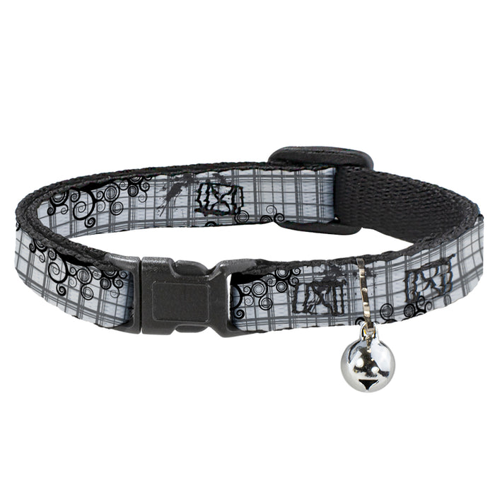 Cat Collar Breakaway - Plaid Curls Gray Breakaway Cat Collars Buckle-Down   