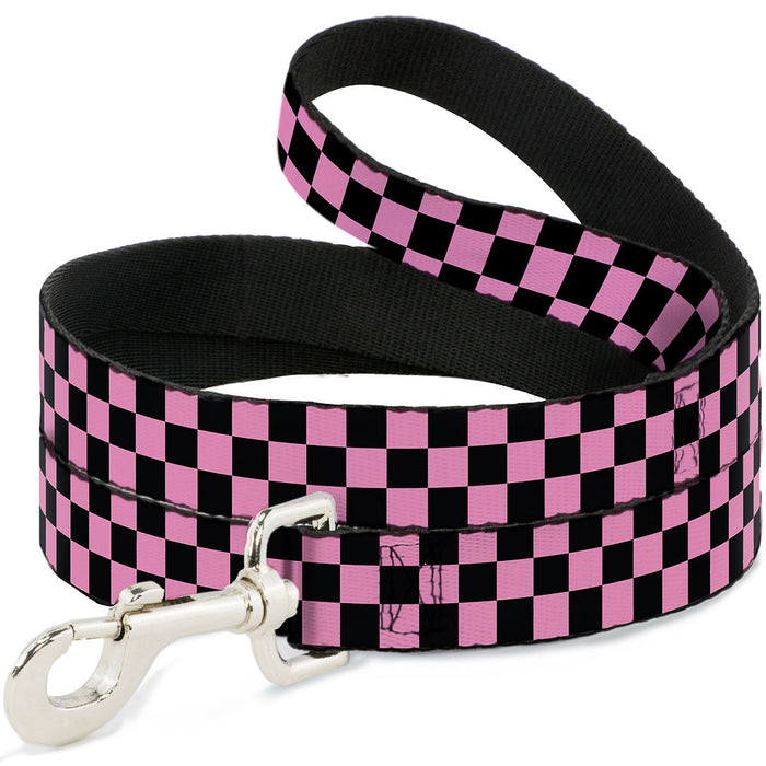 Dog Leash - Checker Black/Baby Pink Dog Leashes Buckle-Down   