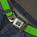 BD Wings Logo CLOSE-UP Full Color Black Silver Seatbelt Belt - Lime Green Webbing Seatbelt Belts Buckle-Down   
