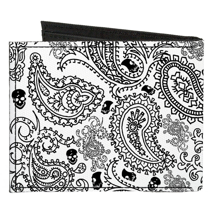 Canvas Bi-Fold Wallet - Bandana Skulls White Black Canvas Bi-Fold Wallets Buckle-Down   