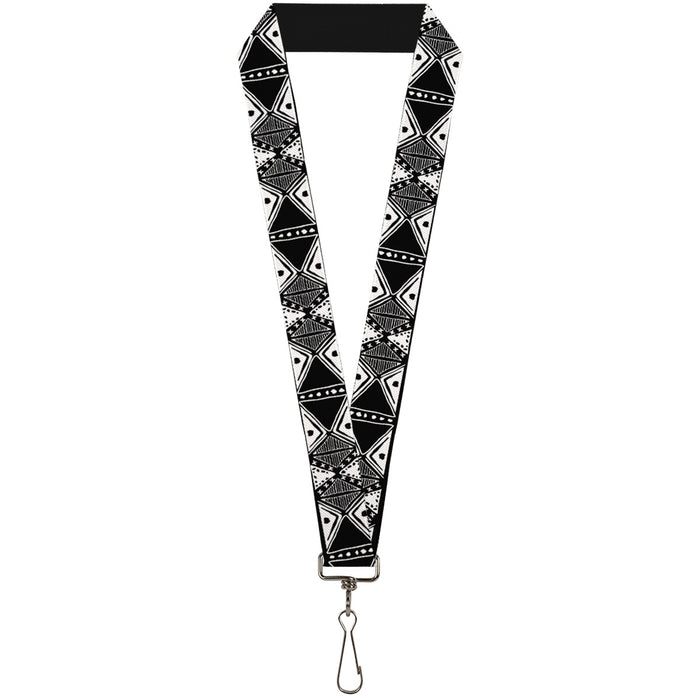 Lanyard - 1.0" - Tribal1 Black White Lanyards Buckle-Down   