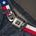 BD Wings Logo CLOSE-UP Full Color Black Silver Seatbelt Belt - Texas Flag/TEXAS Webbing Seatbelt Belts Buckle-Down   