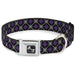 Dog Bone Seatbelt Buckle Collar - Argyle Black/Gray/Purple Seatbelt Buckle Collars Buckle-Down   