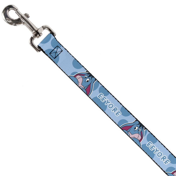 Dog Leash - Winnie the Pooh Eeyore Text and Expression Close-Up Dot Blues Dog Leashes Disney   