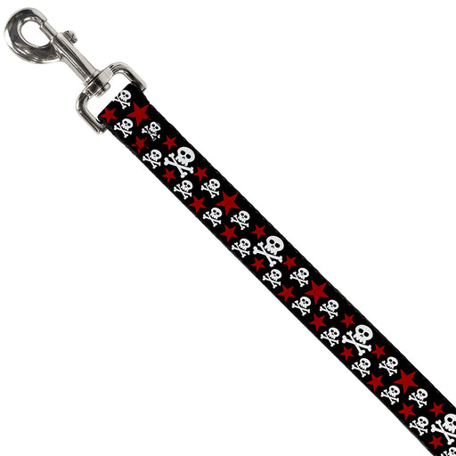 Dog Leash - Skulls & Stars Black/White/Red Dog Leashes Buckle-Down   