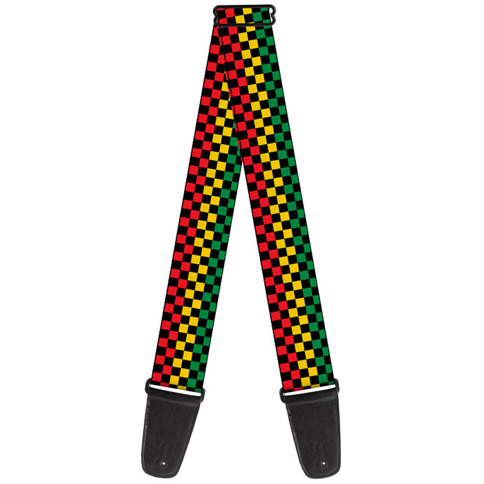 Guitar Strap - Checker Black Rasta Guitar Straps Buckle-Down   