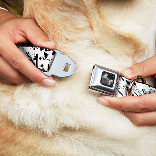 Dog Bone Seatbelt Buckle Collar - Splatter White/Black Seatbelt Buckle Collars Buckle-Down   