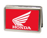 Business Card Holder - LARGE - HONDA Motorcycle FCG Red White Metal ID Cases Honda Motorsports   