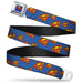 Superman Full Color Blue Seatbelt Belt - Super Shield Diagonal Royal Blue/Red Webbing Seatbelt Belts DC Comics   