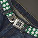 BD Wings Logo CLOSE-UP Full Color Black Silver Seatbelt Belt - Golf Balls Green/White Webbing Seatbelt Belts Buckle-Down   