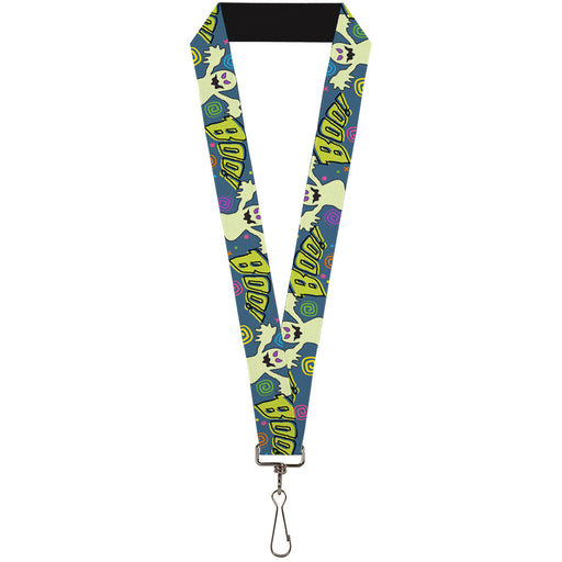 Lanyard - 1.0" - Ghost BOO! Blue Multi Color Lanyards Buckle-Down   