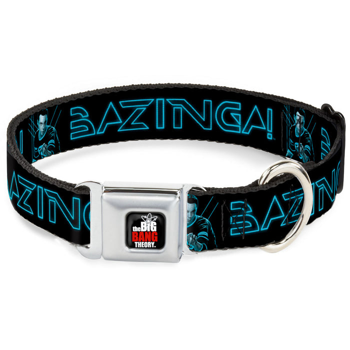 THE BIG BANG THEORY Full Color Black White Red Seatbelt Buckle Collar - Sheldon/BAZINGA! Black/Blue Glow Seatbelt Buckle Collars The Big Bang Theory   